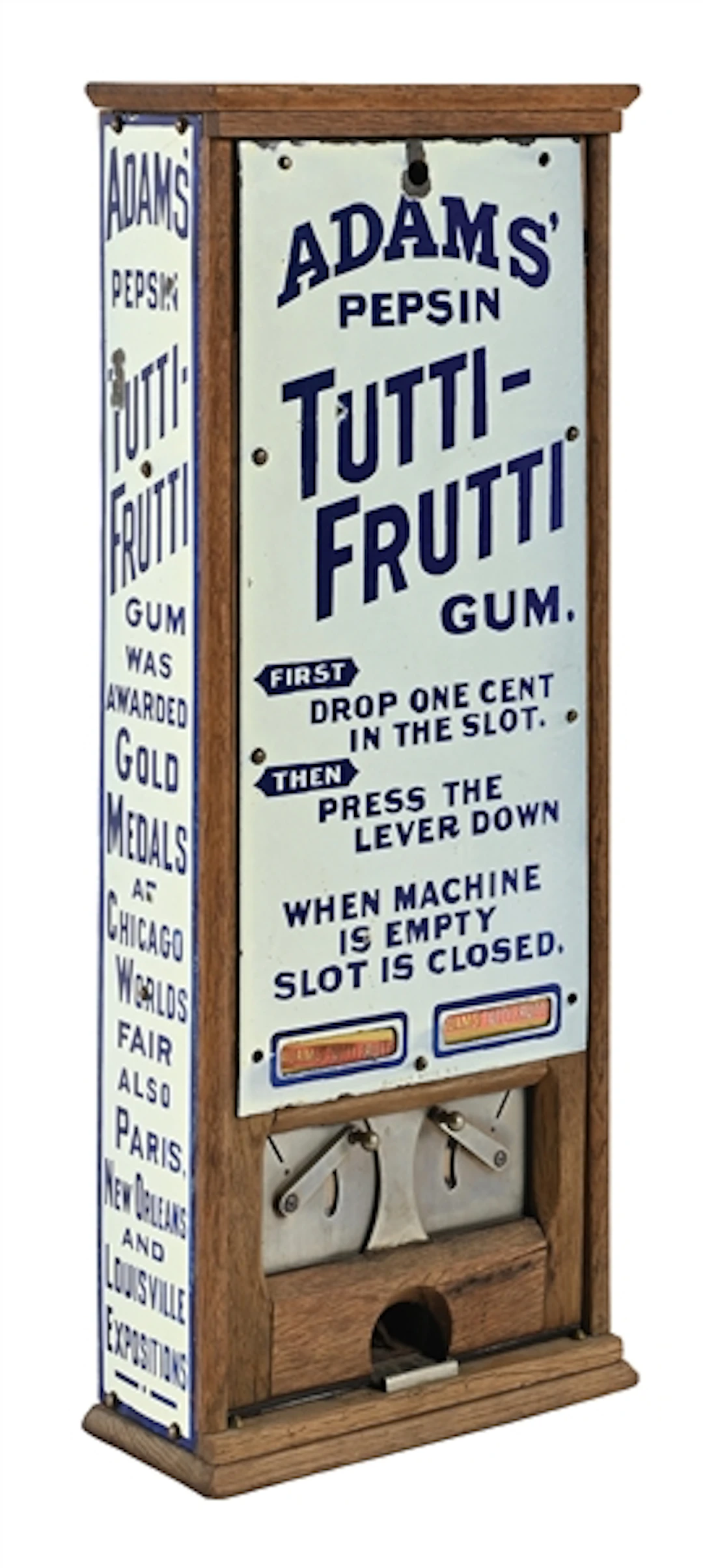 1¢ ADAMS PEPSIN TUTTI-FRUTTI GUM VENDING MACHINE