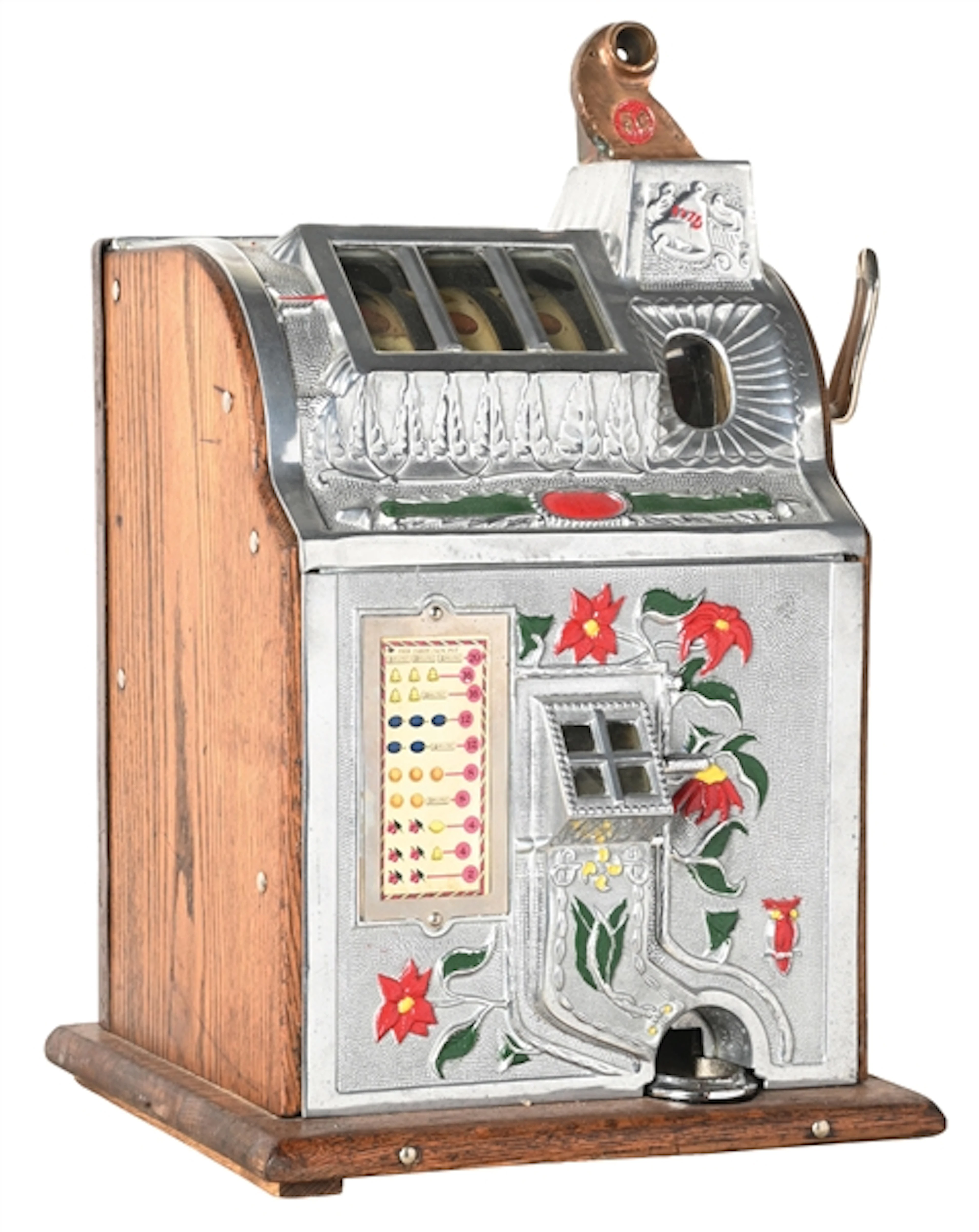 5¢ MILLS NOVELTY CO. POINSETTIA JACKPOT SLOT MACHINE
