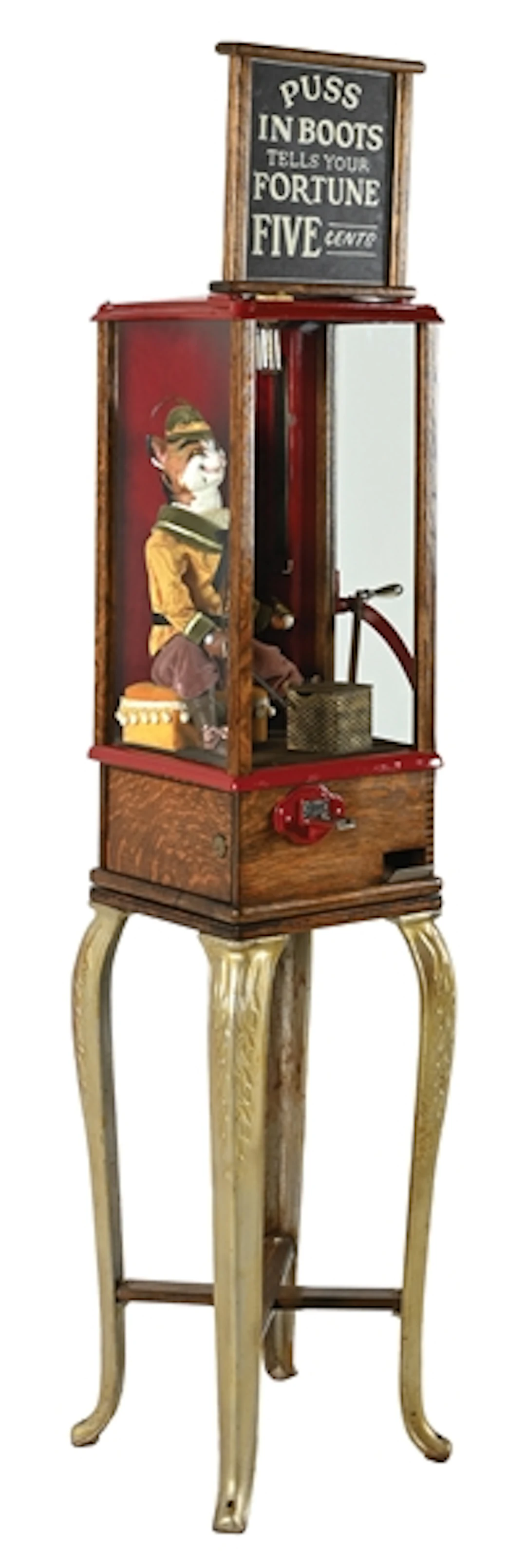 1¢ PUSS IN BOOTS ARCADE VENDING MACHINE & FORTUNE TELLER