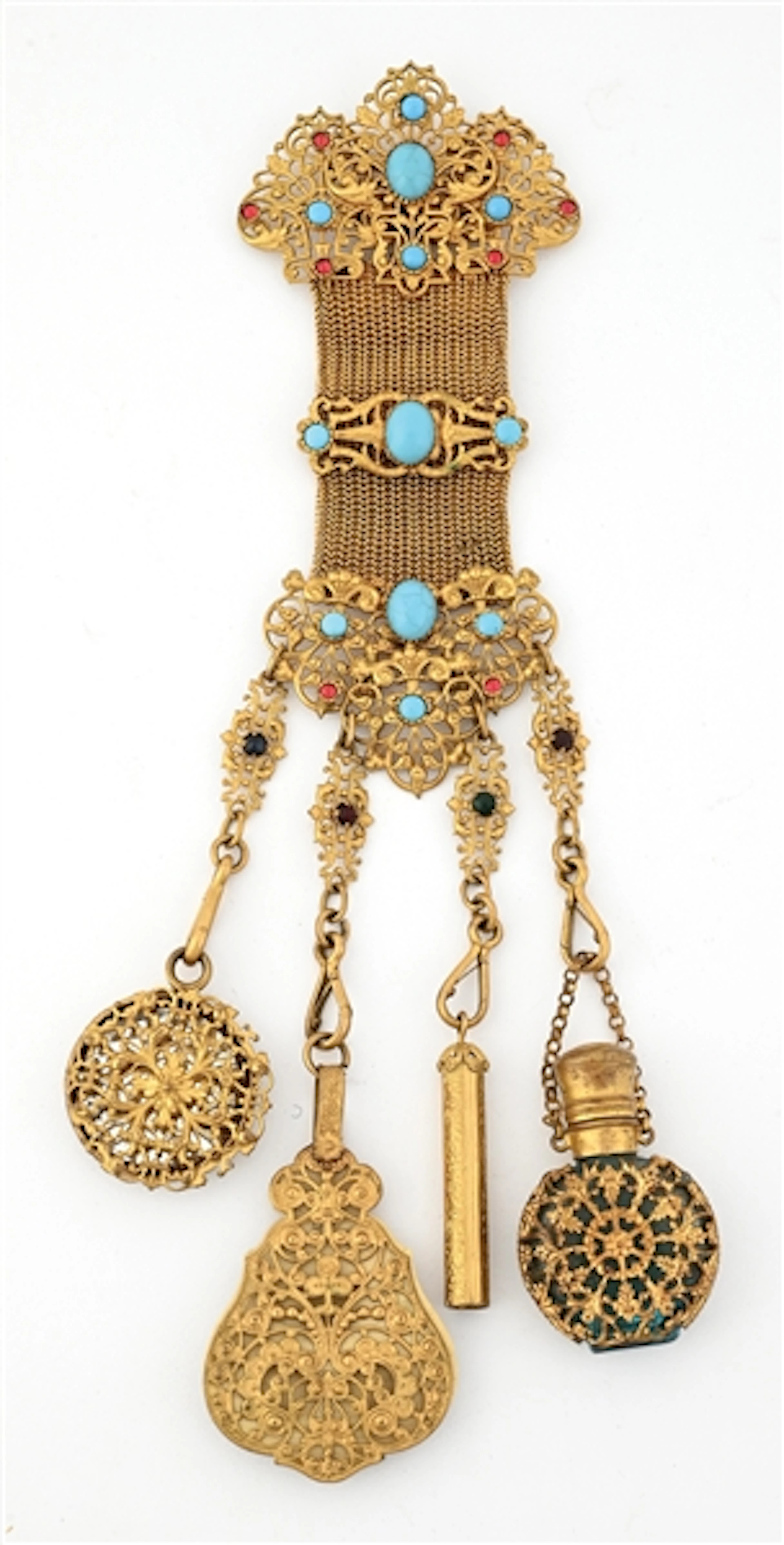 VICTORIAN PERFUME CHÂTELAINE BROOCH
