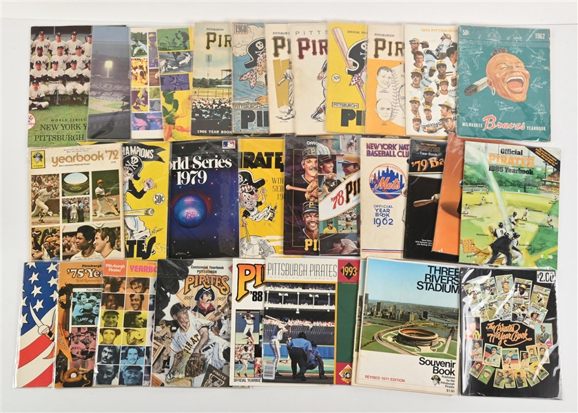 LOT OF APPROX. 30 MOSTLY PITTSBURG PIRATES YEARBOOKS & WORLD SERIES PROGRAMS