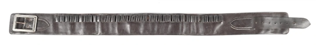 ANTIQUE SADDLE LEATHER CARTRIDGE AND MONEY BELT.