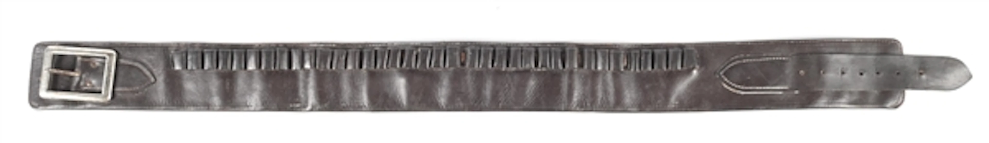 ANTIQUE SADDLE LEATHER CARTRIDGE AND MONEY BELT.