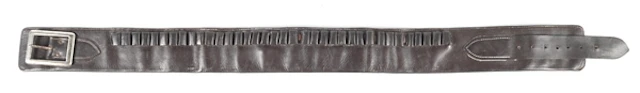 ANTIQUE SADDLE LEATHER CARTRIDGE AND MONEY BELT.