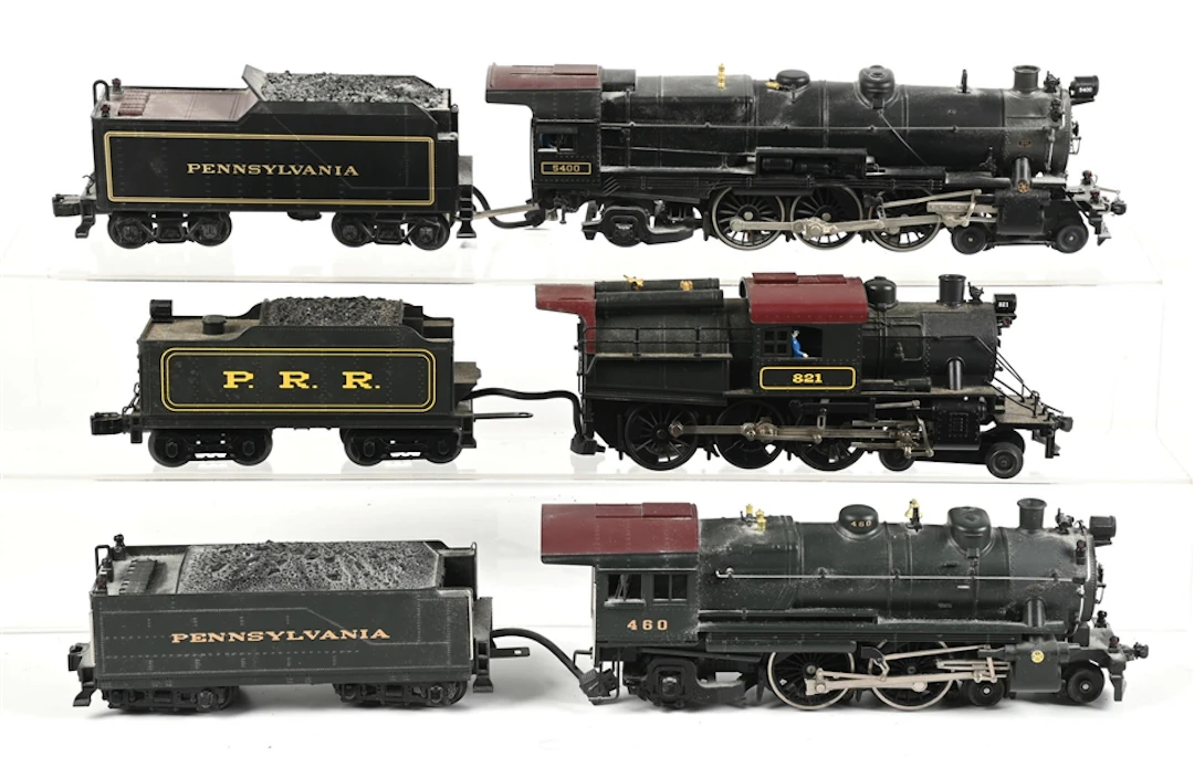 LOT OF 3: VARIOUS PRR 0-GA. LOCOMOTIVES & TENDERS