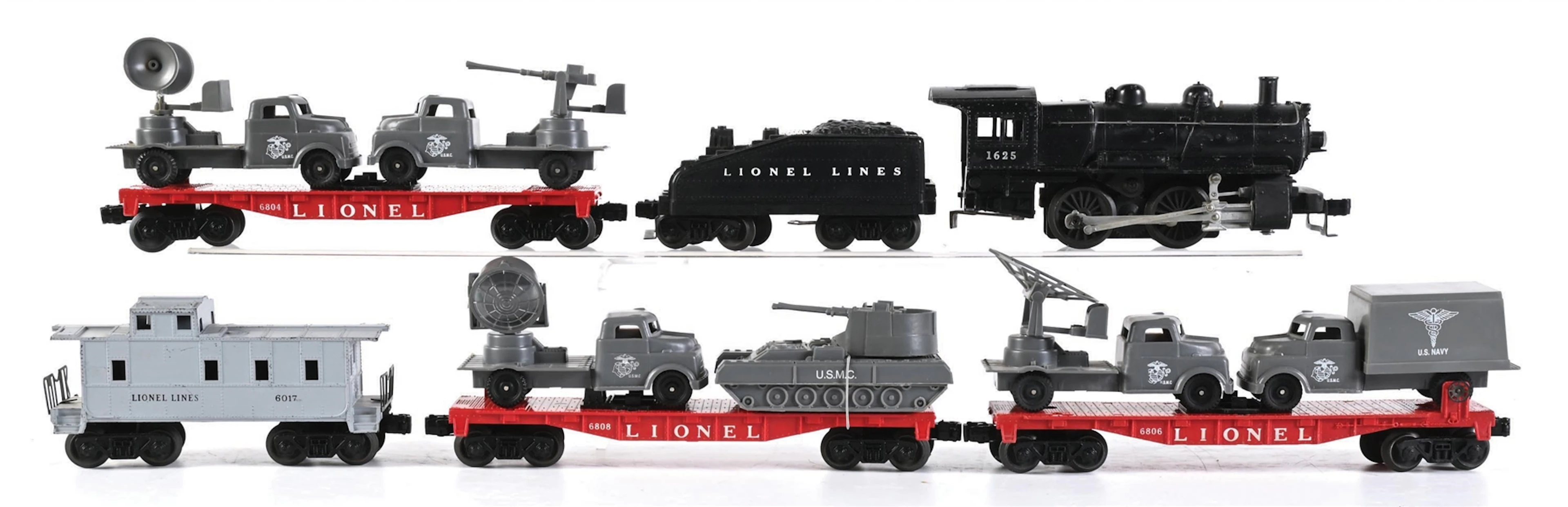 LOT OF 6: 1958 LIONEL LINES NO. 1596 TRAIN SET