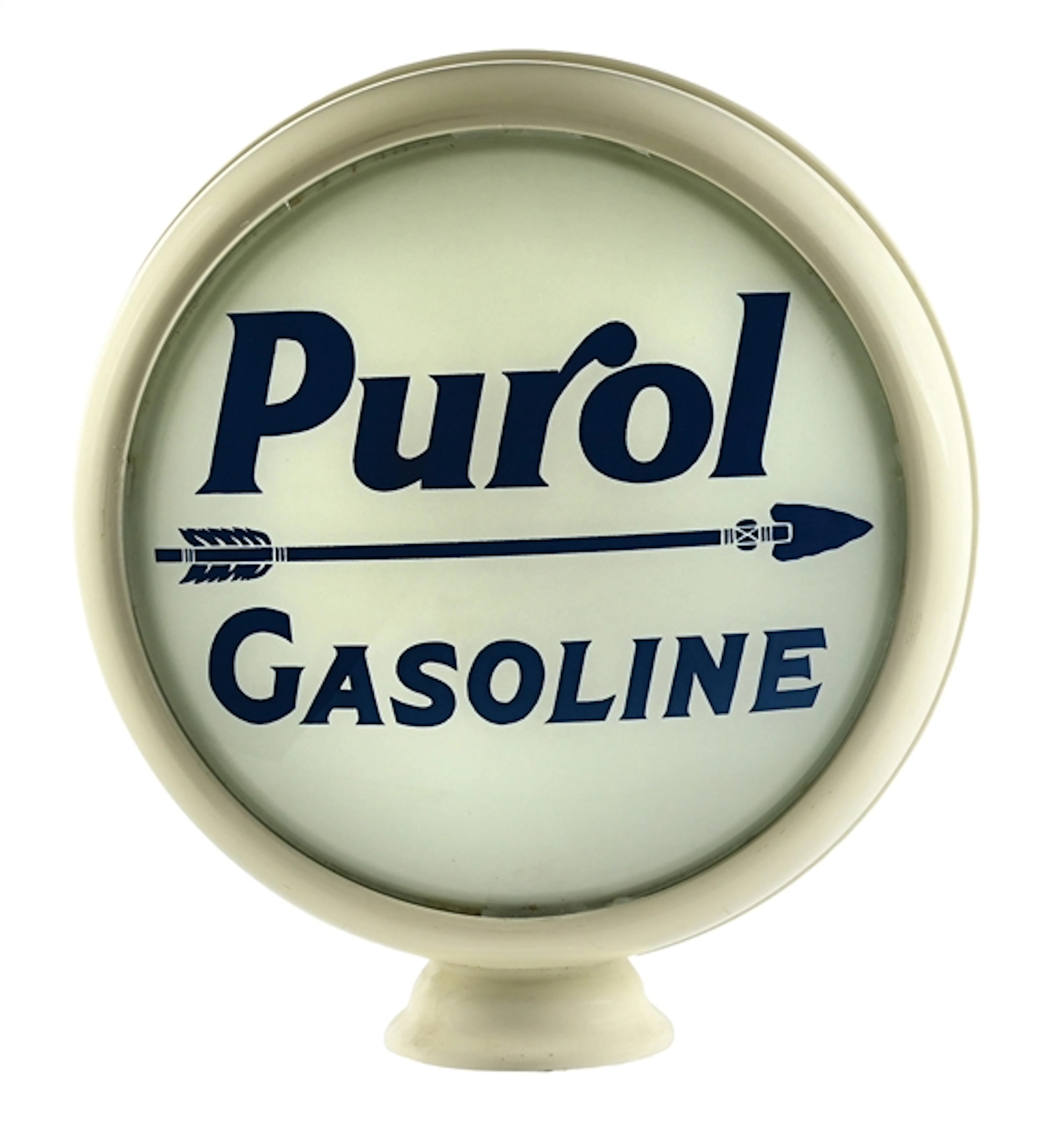 PUROL GASOLINE SINGLE 15" GLOBE LENS W/ ARROW GRAPHIC ON METAL HIGH