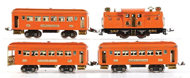 PRE-WAR LIONEL O-GA. TINPLATE NO. 4 BILD-A-LOCO PASSENGER SET