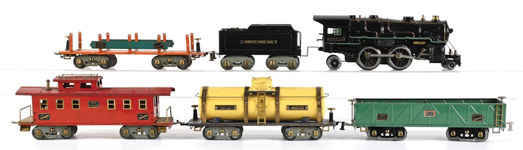 LOT OF 6: AMERICAN FLYER STANDARD GA. NO. 4670 CAST IRON STEAM LOCOMOTIVE