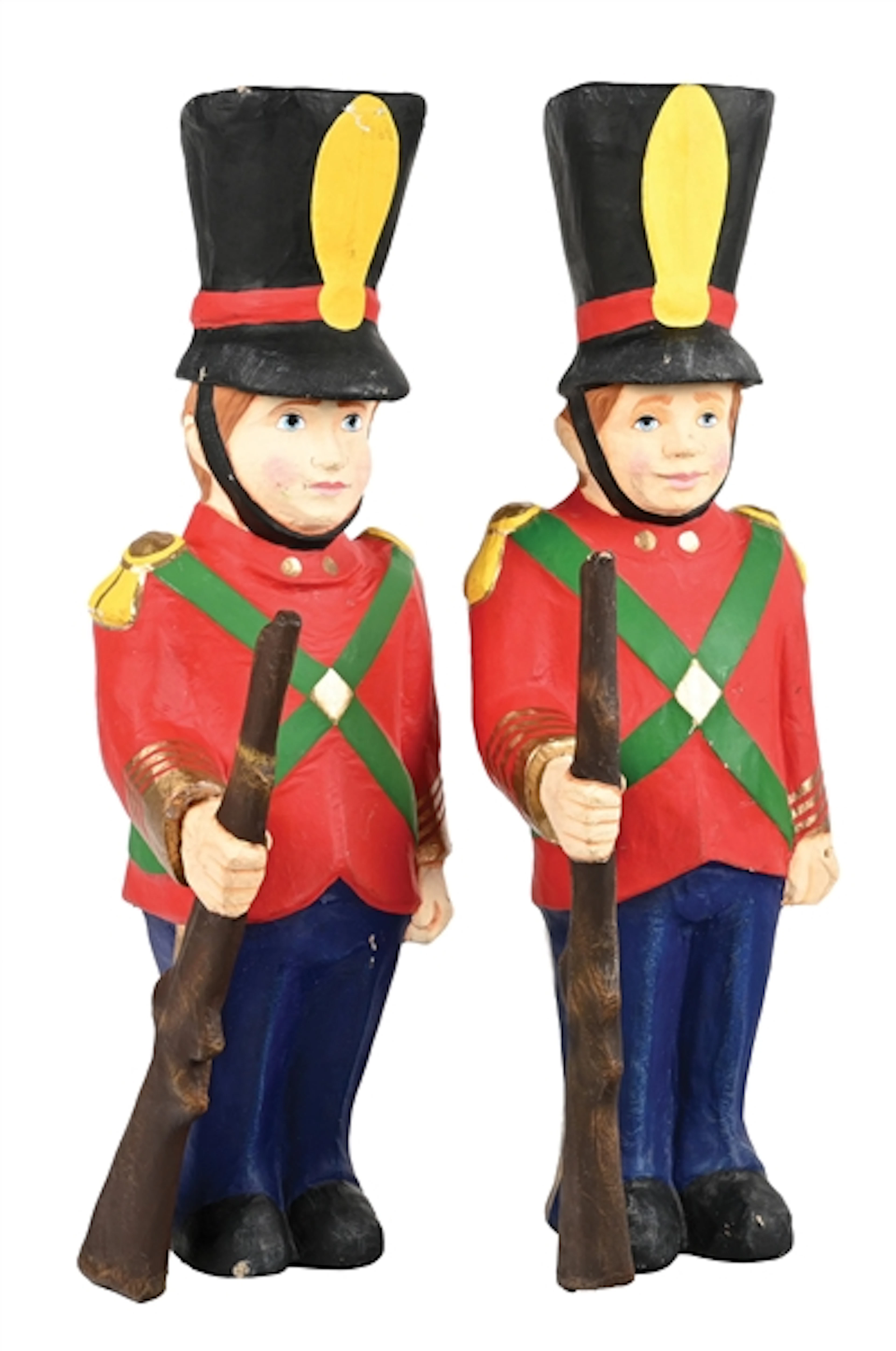 PAIR OF: VINTAGE PAPER MACHE (TAKA) TALL TOY SOLDIERS