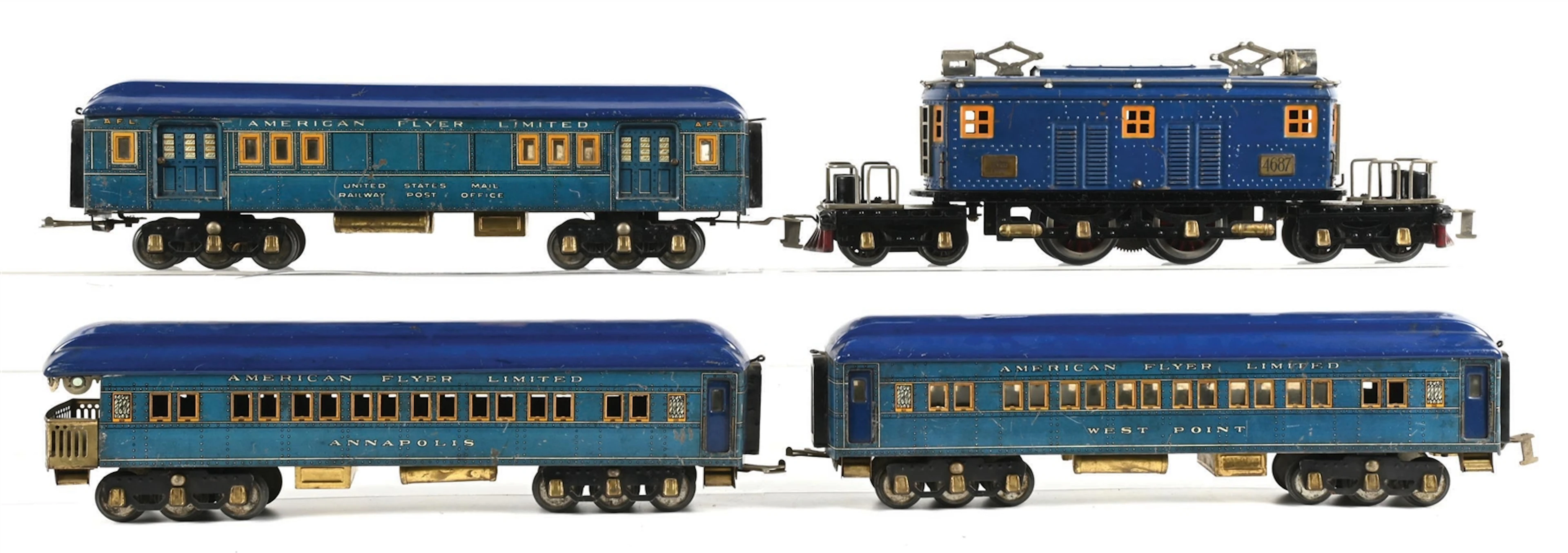LOT OF 4: AMERICAN FLYER STANDARD GAUGE PRESIDENT'S SPECIAL