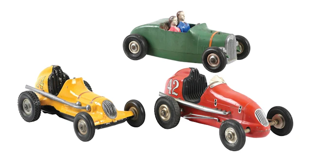 LOT OF 3: VINTAGE AMERICAN MADE TETHER CARS