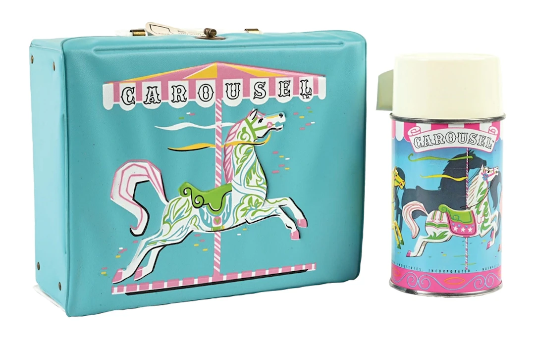 ALADDIN SOFTIE CAROUSEL VINYL LUNCH BOX WITH THERMOS