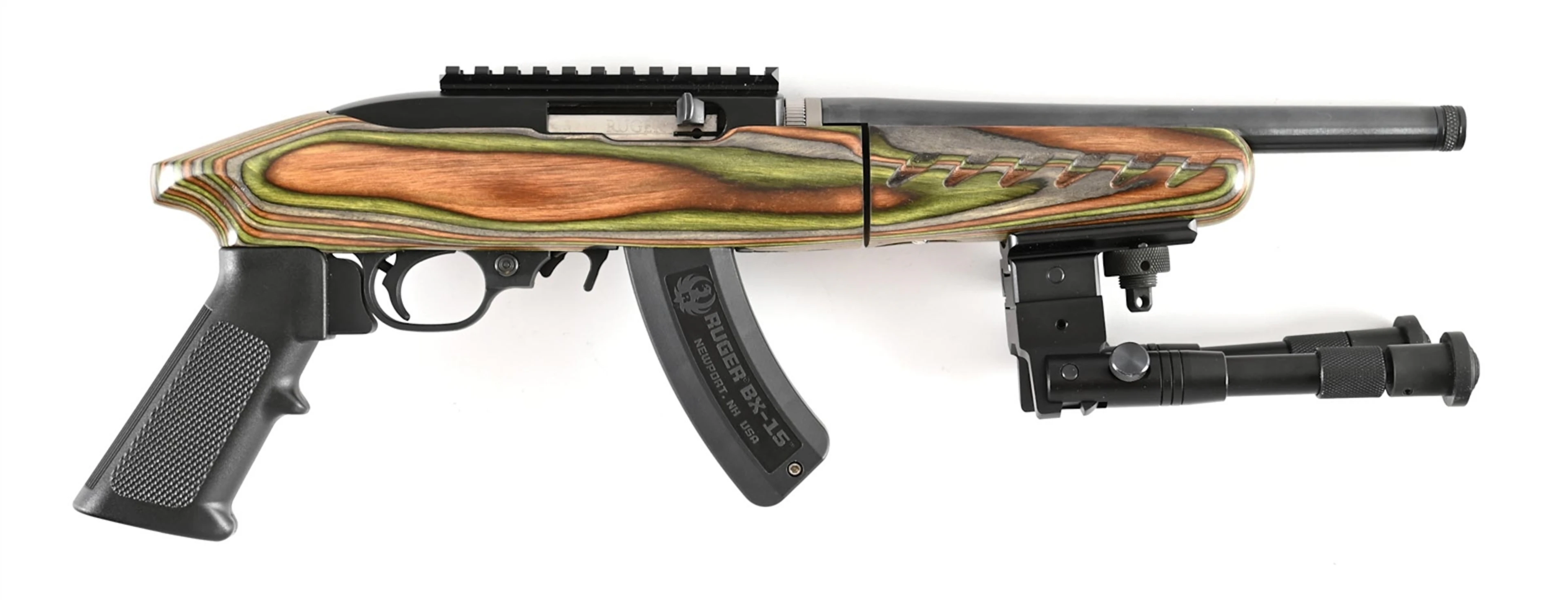 (M) CASED RUGER 10/22 CHARGER SEMI-AUTOMATIC TAKEDOWN PISTOL.