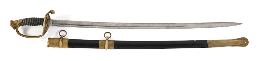 US CIVIL WAR M1850 FOOT OFFICER’S SWORD BY AMES.