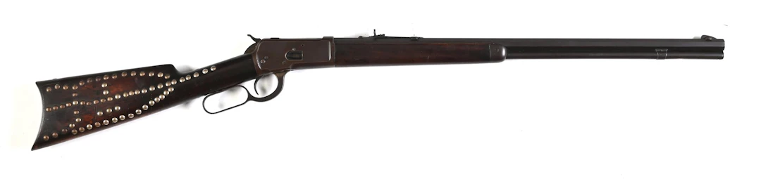 (A) INDIAN TACK DECORATED WINCHESTER MODEL 1892 .32-20 LEVER ACTION