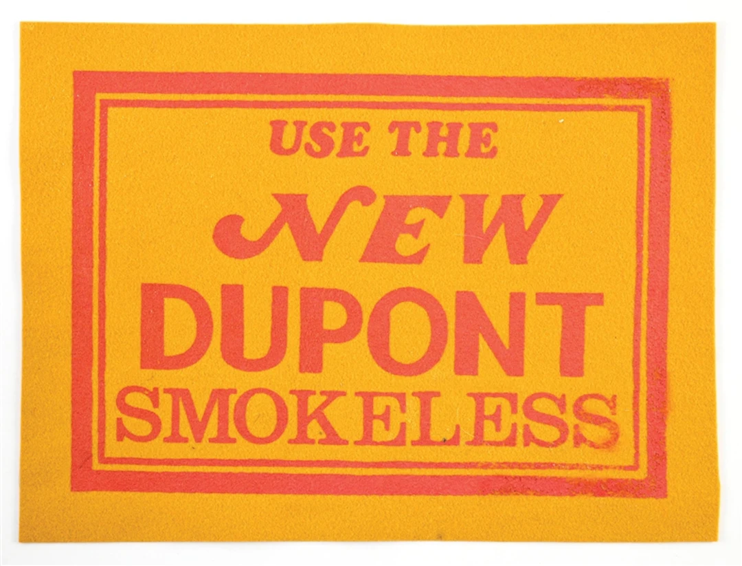 LARGE VINTAGE NEW DUPONT SMOKELESS POWDER COUNTER FELT.