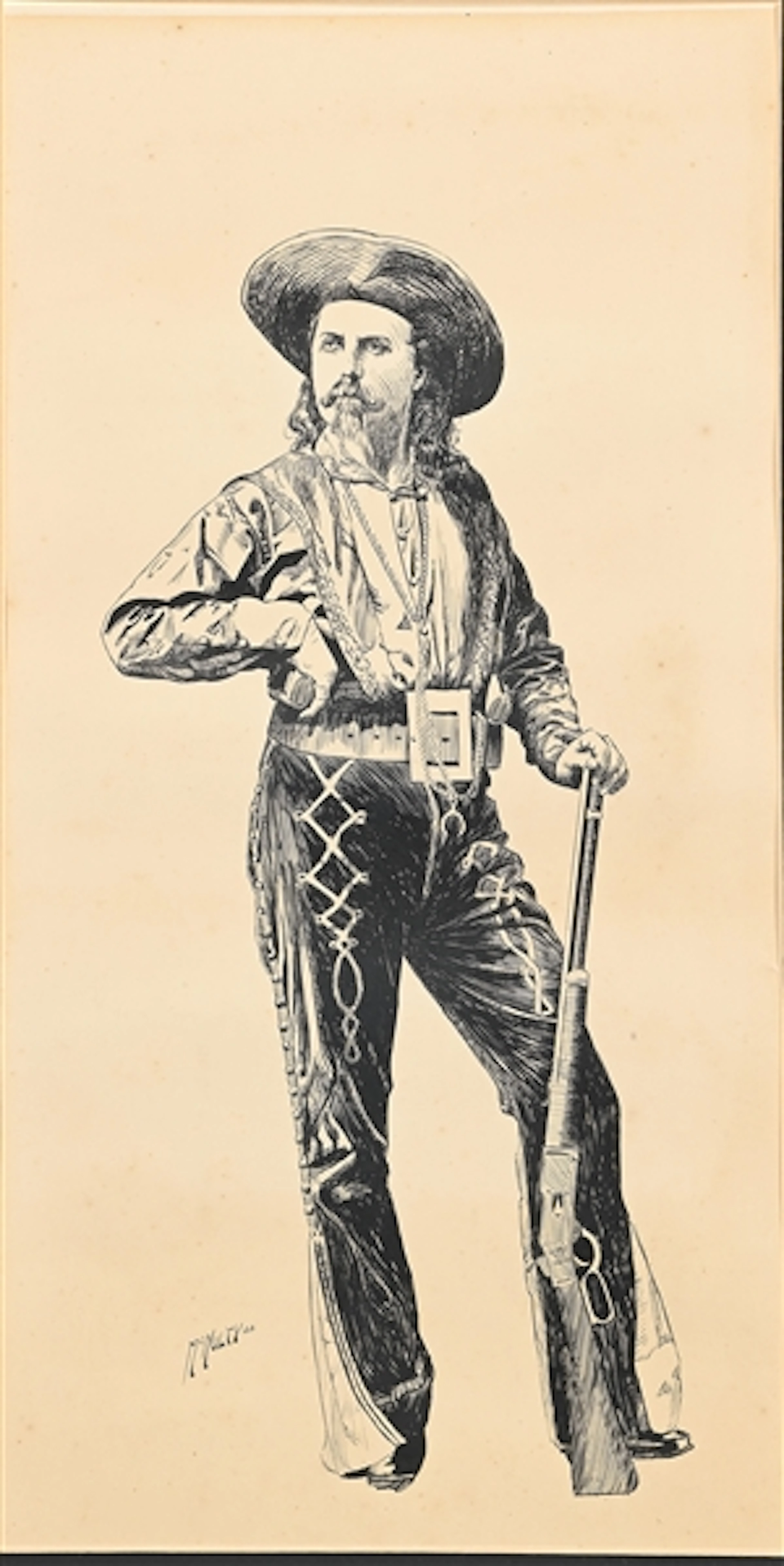 WILLIAM C MCNULTY PEN & INK OF W.F. CODY