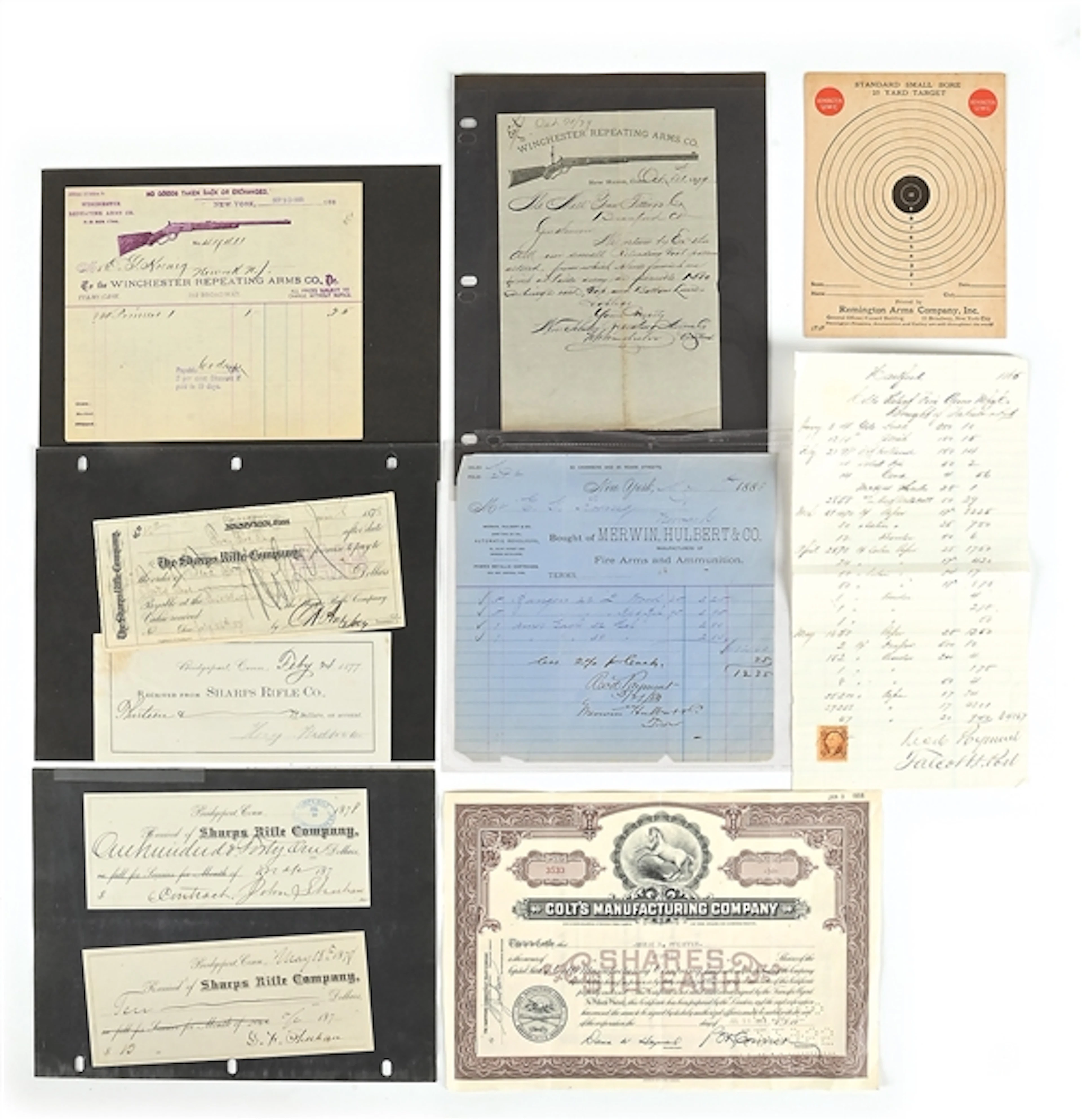 LOT OF FIREARMS RELATED EPHEMERA, SHARPS, WINCHESTER, COLT