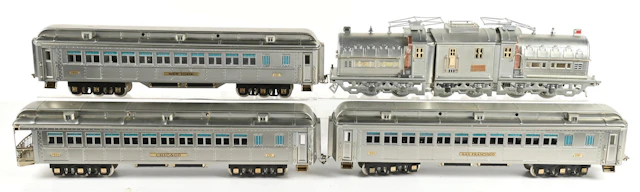 LOT OF 4: LIONEL ELECTRIC LOCO. NO. 38155 THE BRUTE WITH BOXED CARS