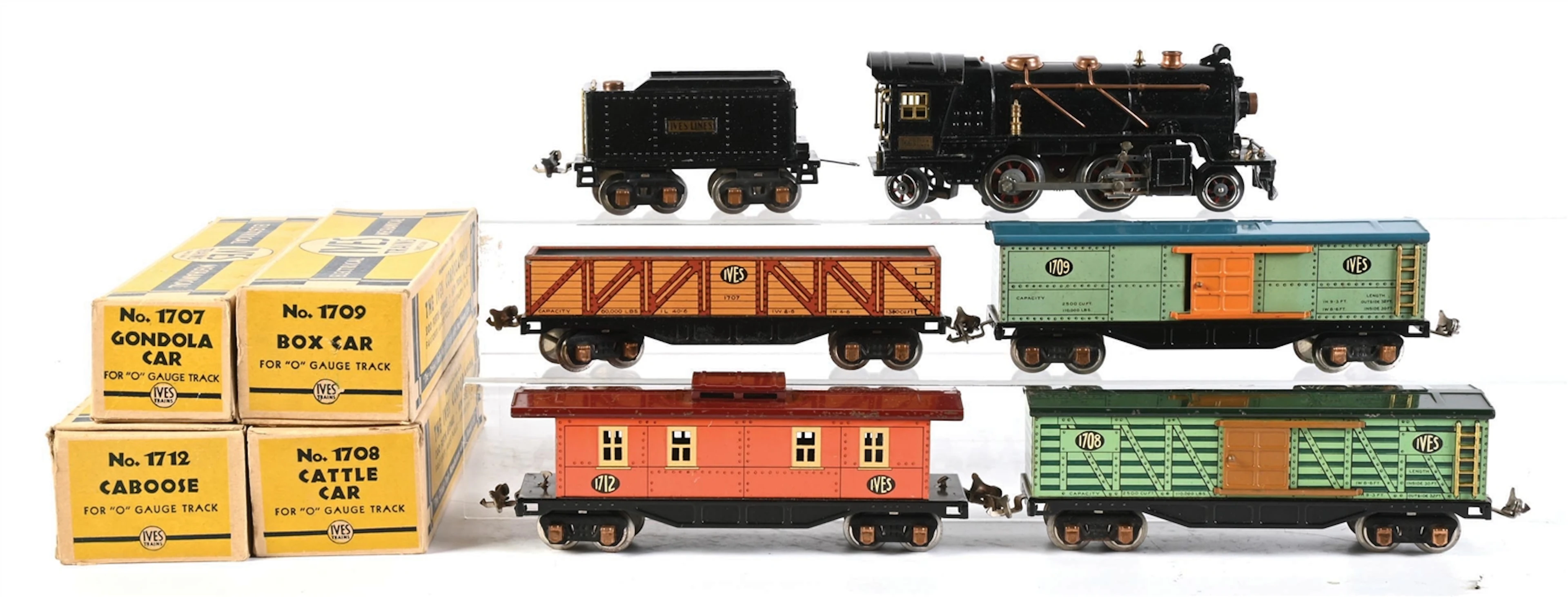 IVES O-GA. TRANSITION NO. 1663 STEAM FREIGHT SET