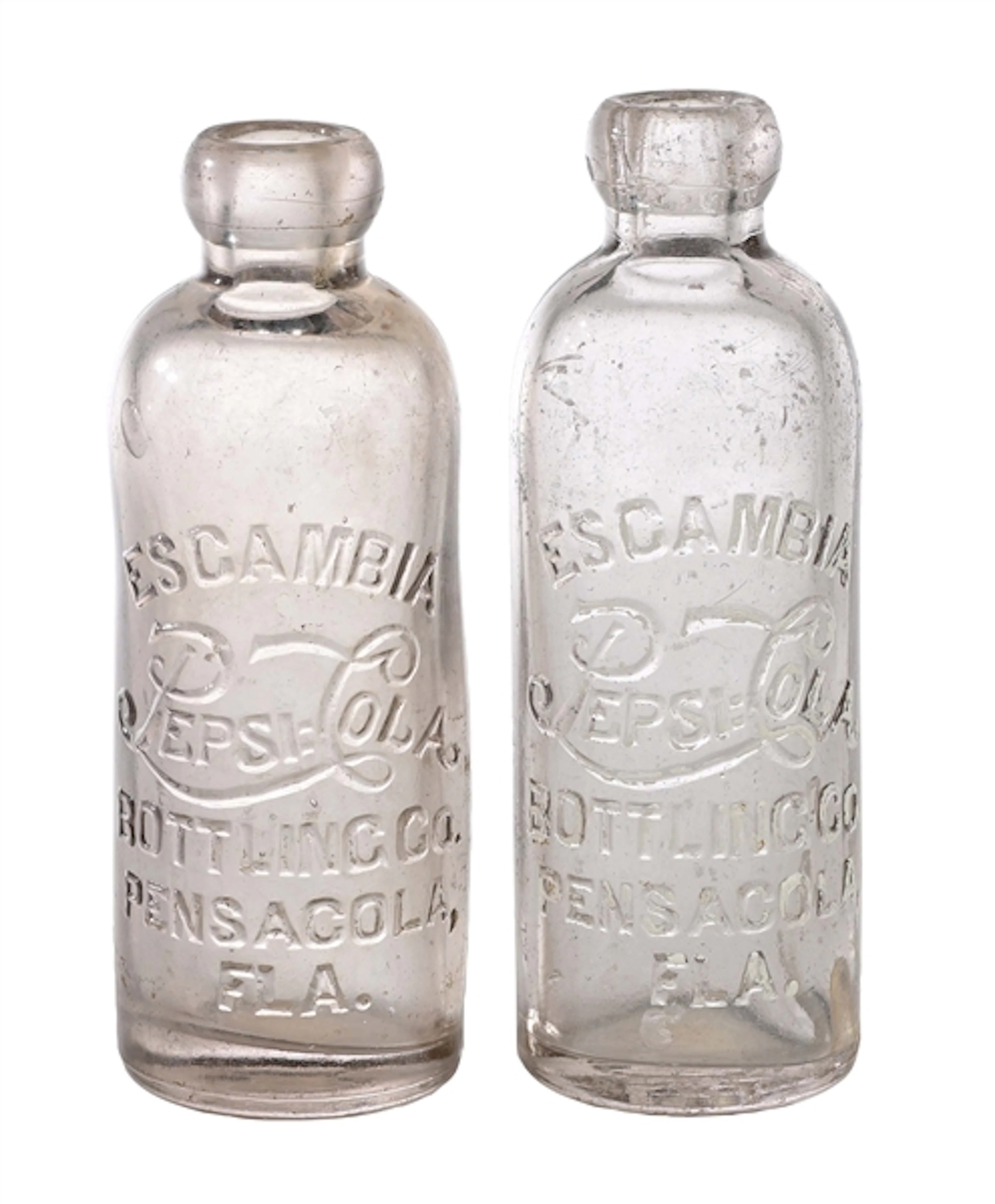 COLLECTION OF 2 HUTCHINSON STYLE PEPSI-COLA BOTTLES