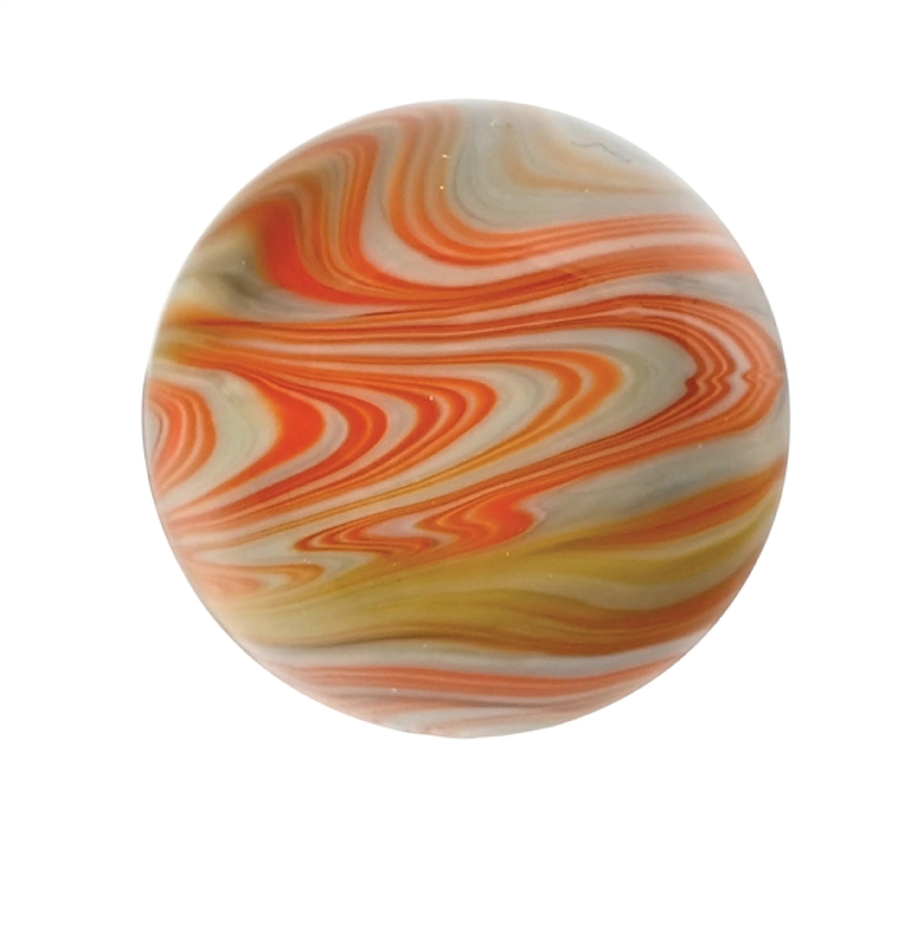CHRISTENSEN AGATE GRAY AND ORANGE STRIPED OPAQUE MARBLE