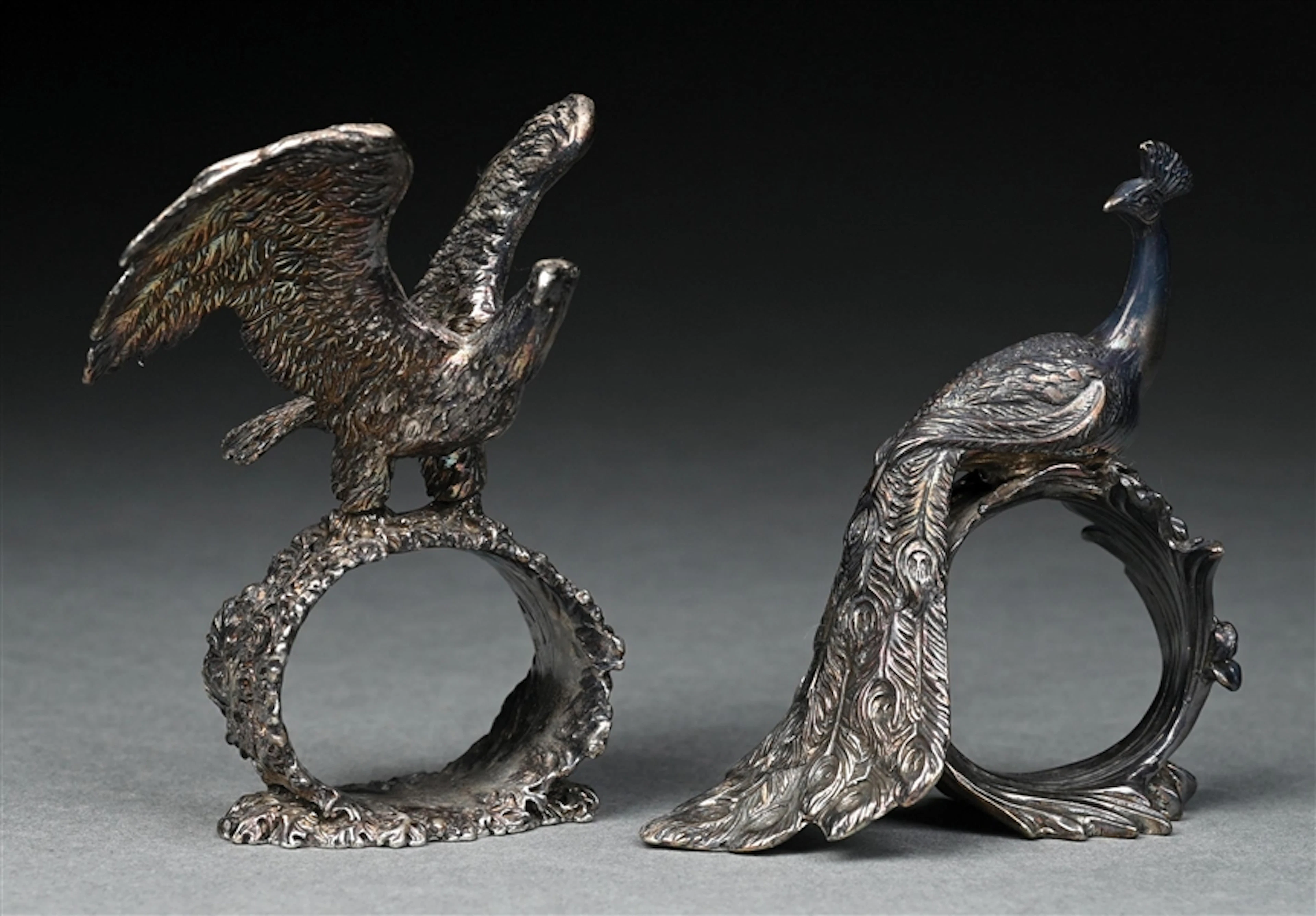 LOT OF 2: FIGURAL BIRD NAPKIN RINGS