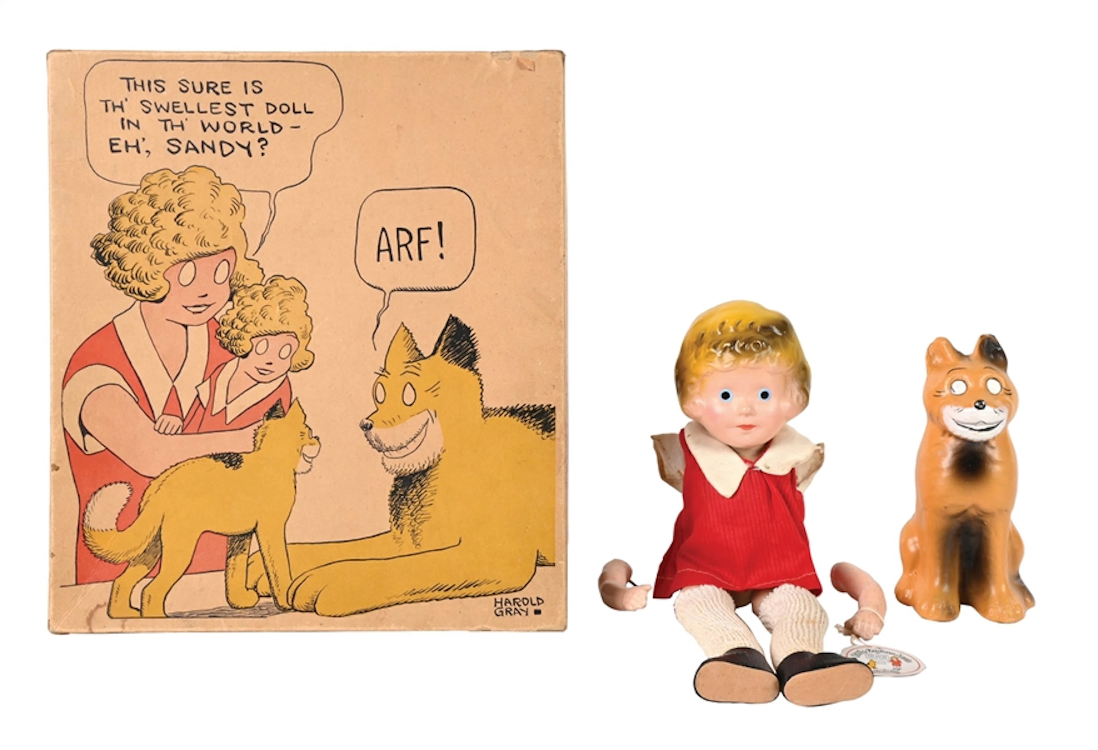 RARE ALL ORIGINAL AMERICAN COMPOSITION "LITTLE ORPHAN ANNIE" DOLL