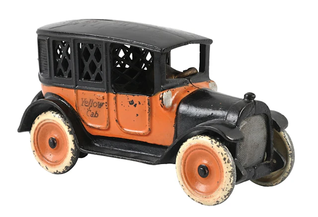 ARCADE MFG. CO. CAST IRON YELLOW TAXI CAB BANK