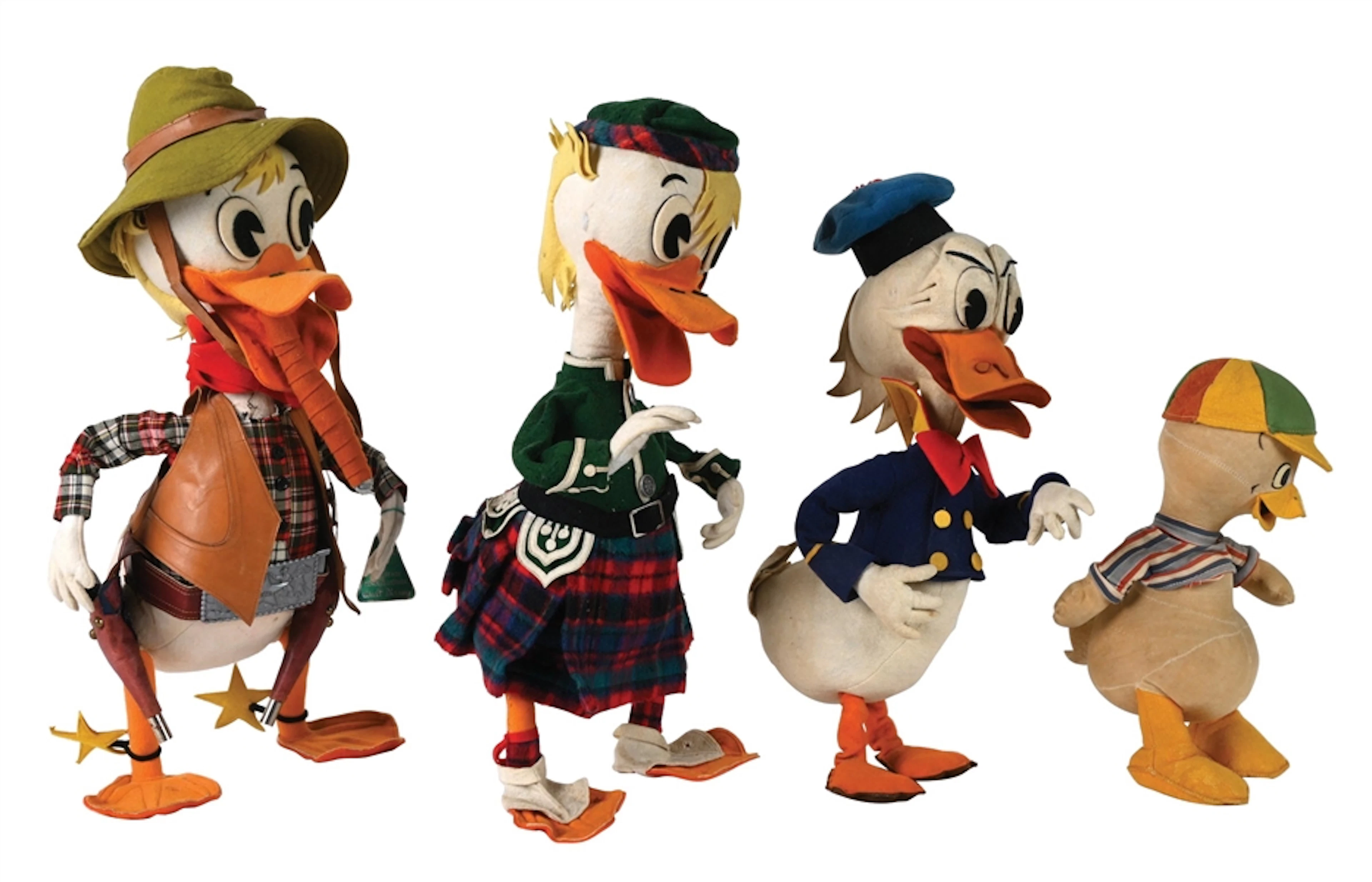 LOT OF 4: DISNEY DUCK FIGURES ITALIAN MID-20TH C.