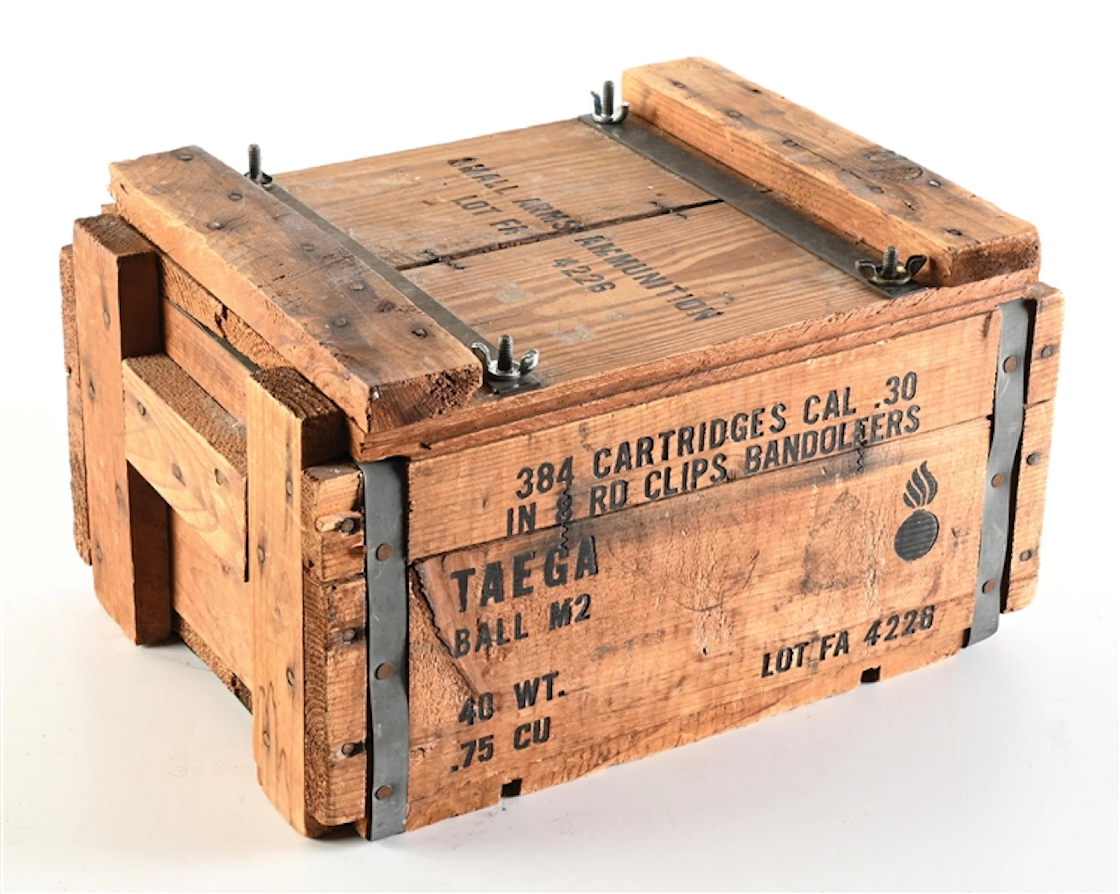 384 ROUND CRATE OF SEALED USGI M2 BALL .30-06 AMMUNITION.