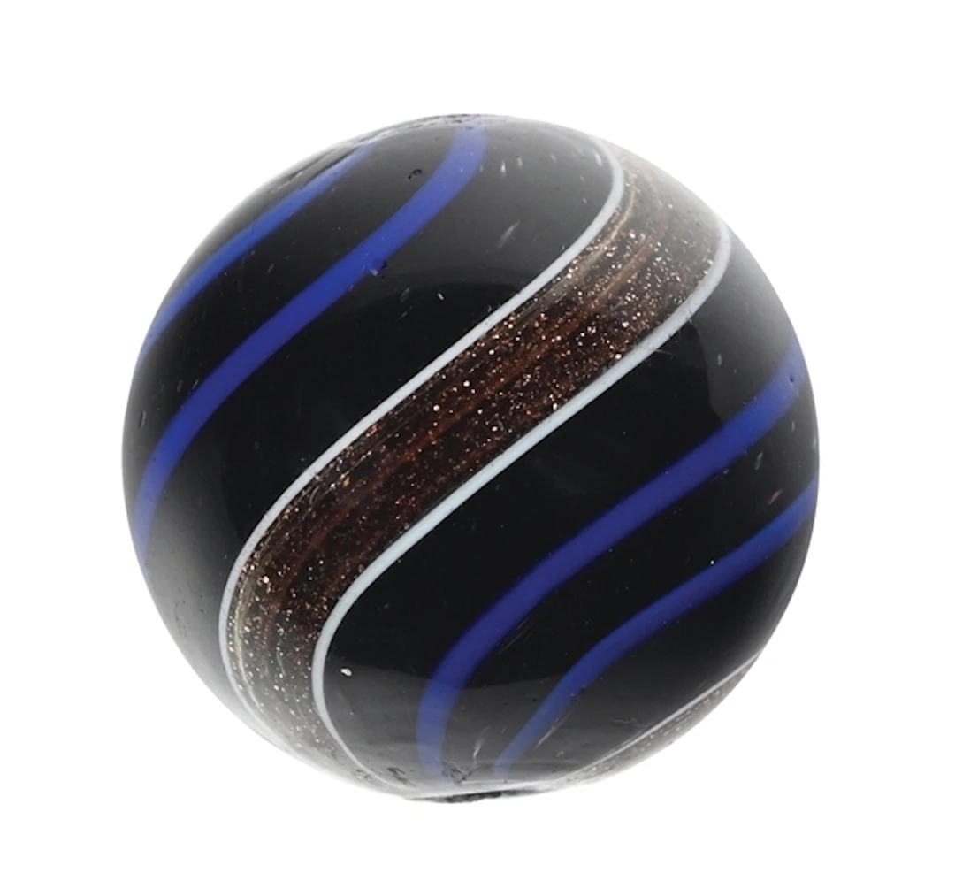 BANDED BLUE AND BLACK LUTZ MARBLE