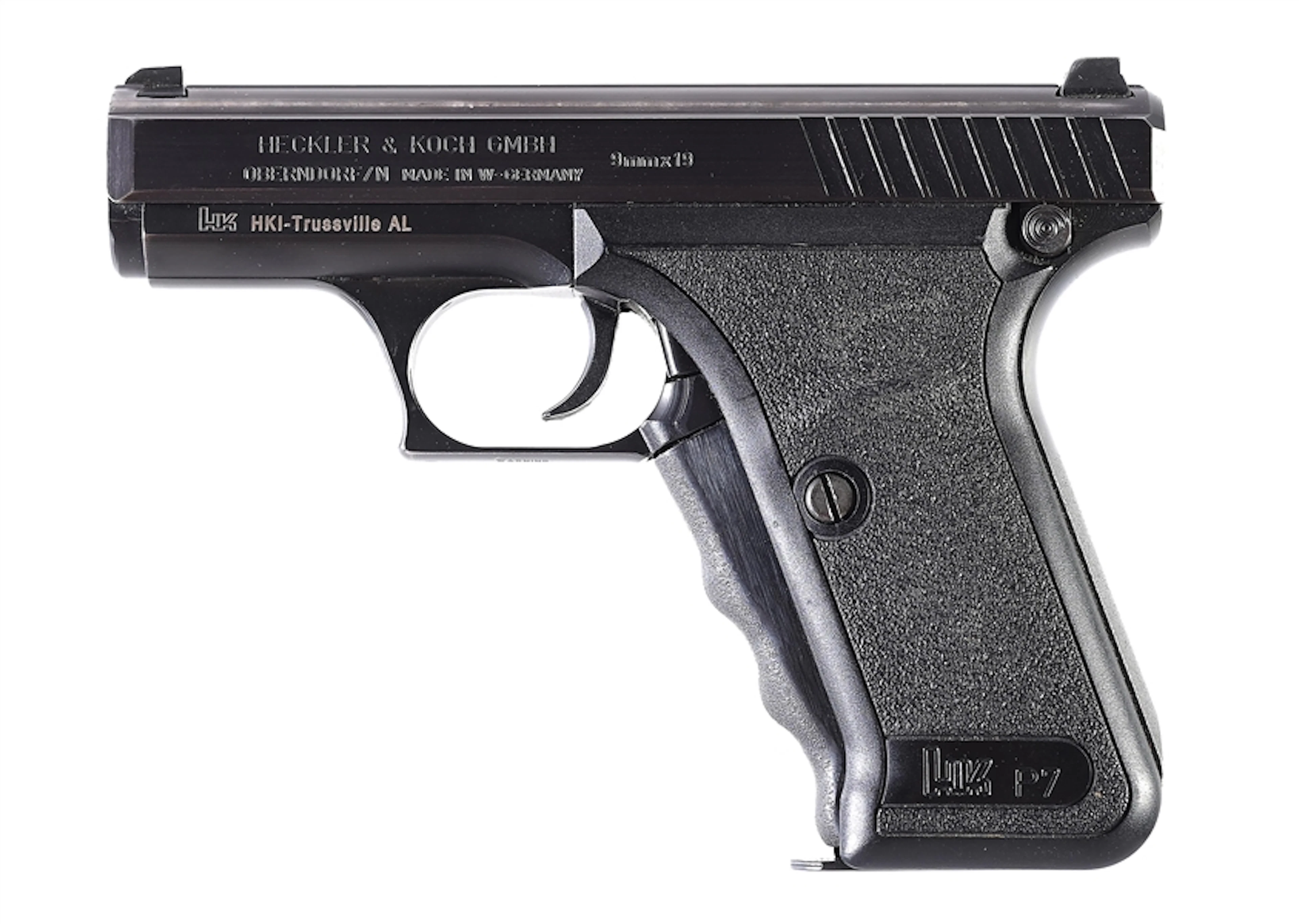 (M) POLICE HECKLER & KOCH HK P7 9MM SEMI-AUTOMATIC WITH BOX.