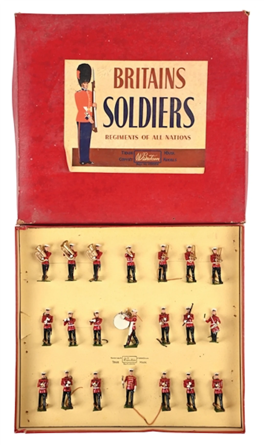 W. BRITAINS U.S. MARINE CORPS BAND IN DRESS UNIFORM SET NO. 2014 W/ BOX