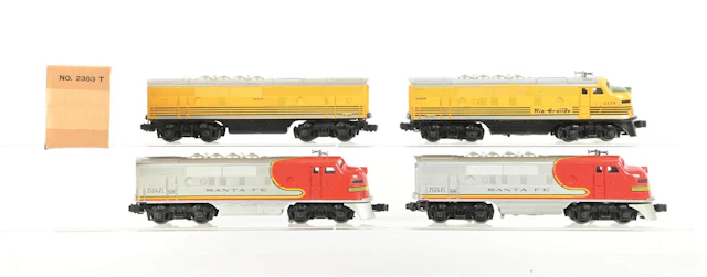 LIONEL POSTWAR O. GAUGE NO. 2379 RIO GRANDE AND NO. 2383 SANTA FE
