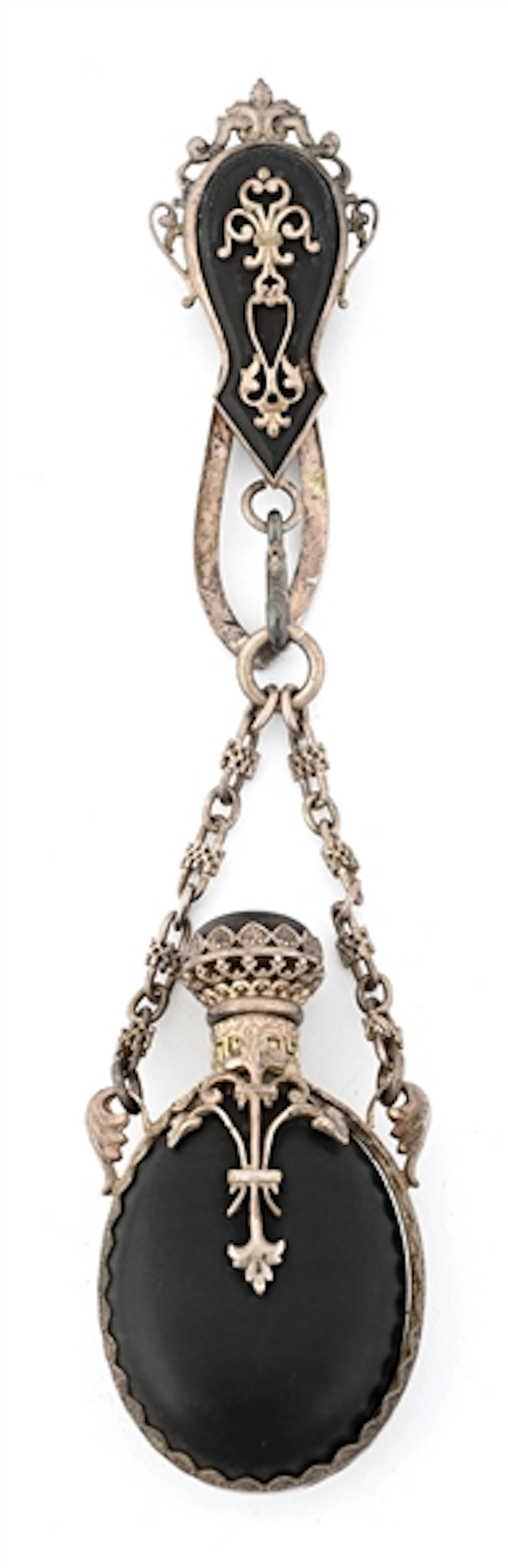 GUTTA-PERCHA CHATELAINE PERFUME BOTTLE