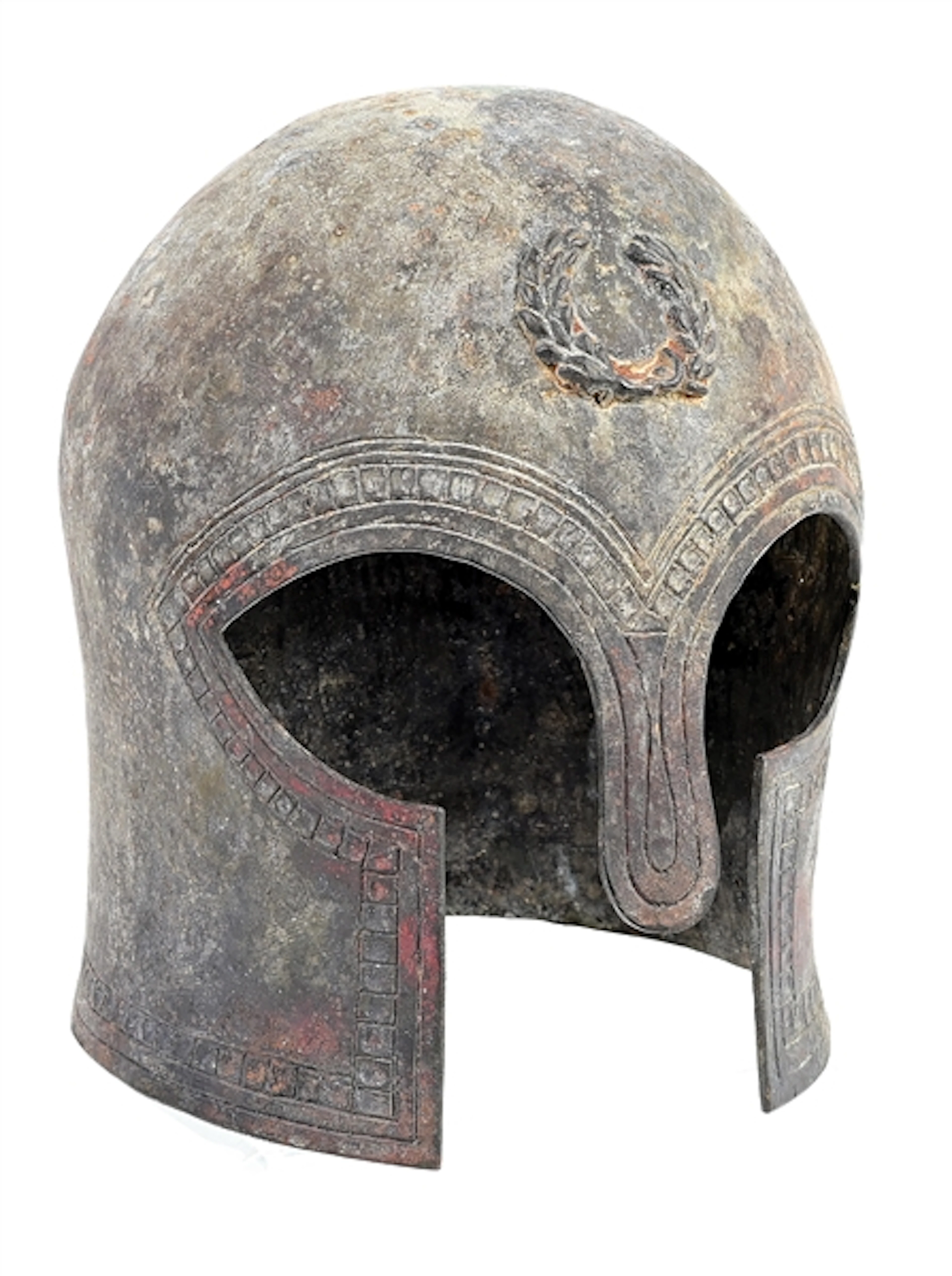 BRONZE REPRODUCTION OF A GREEK HELMET