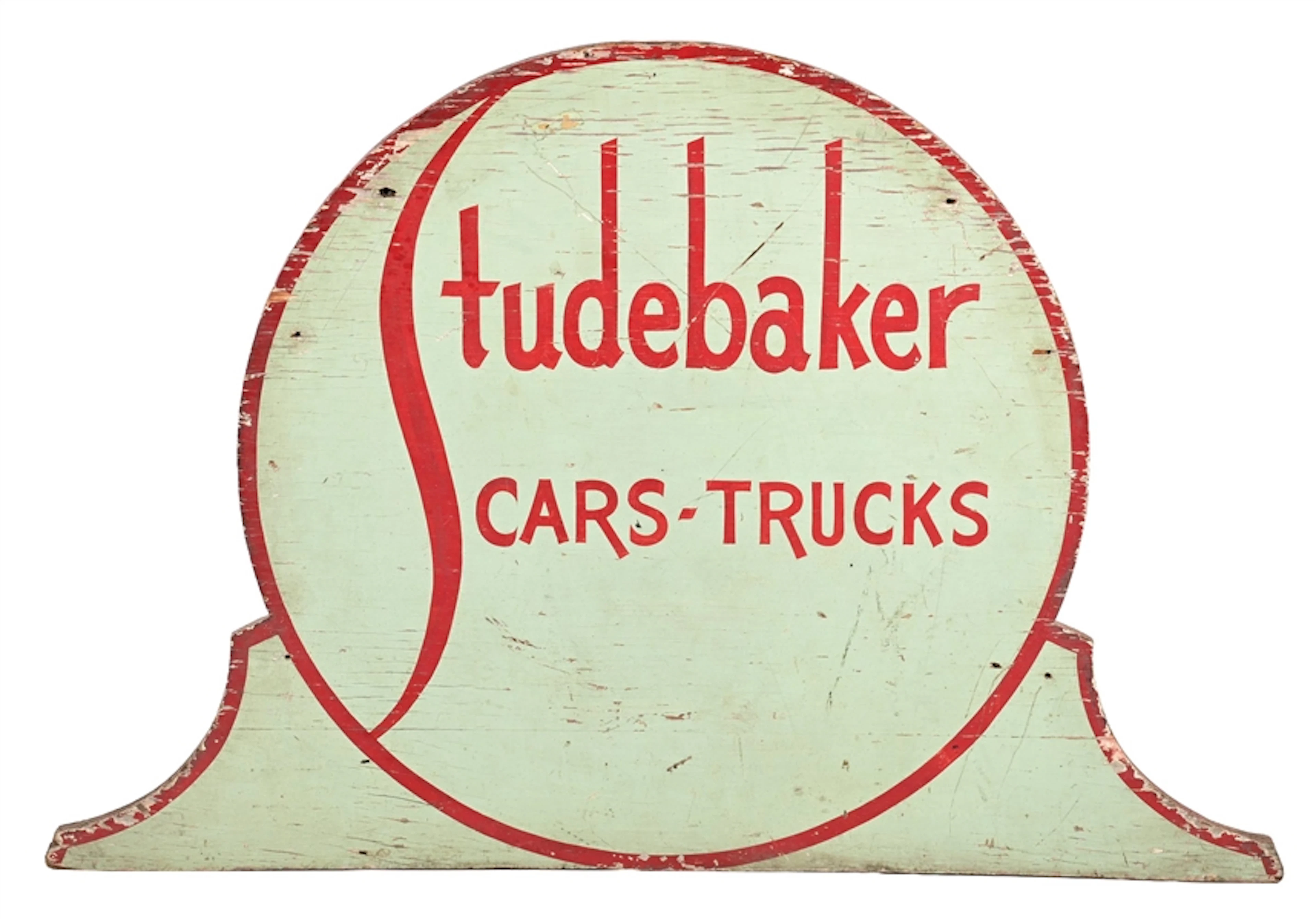 STUDEBAKER CARS & TRUCKS PAINTED WOOD MARQUEE SIGN