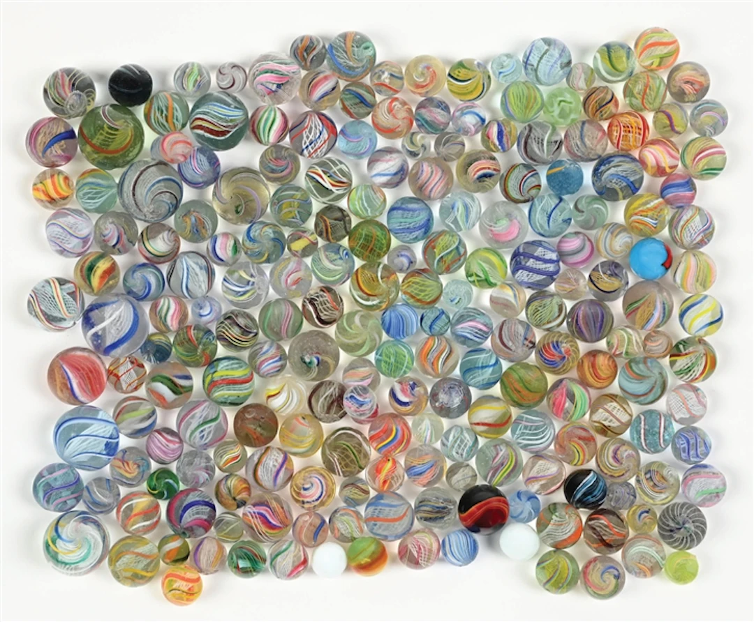 LARGE LOT OF GERMAN SWIRL MARBLES