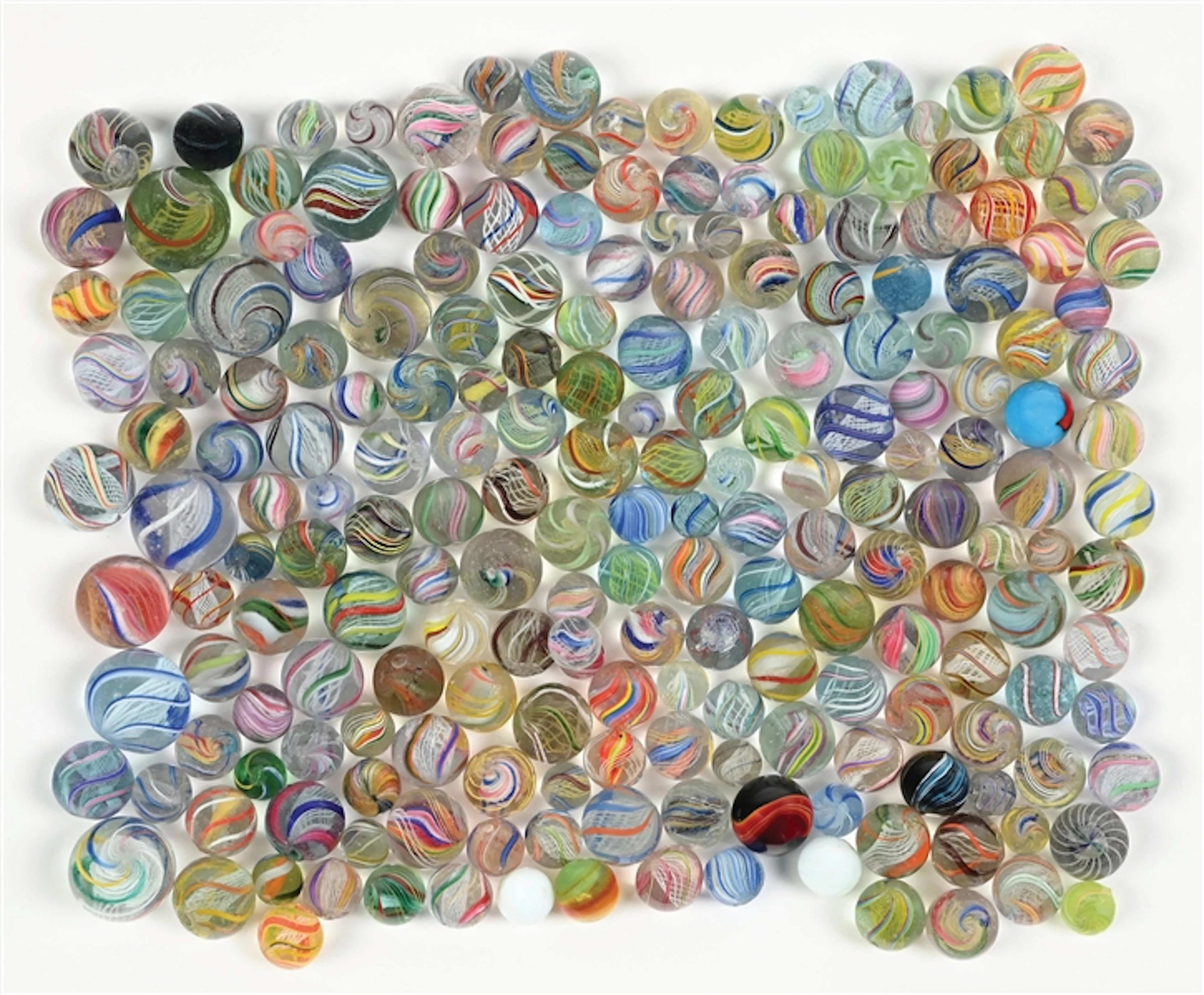 LARGE LOT OF GERMAN SWIRL MARBLES