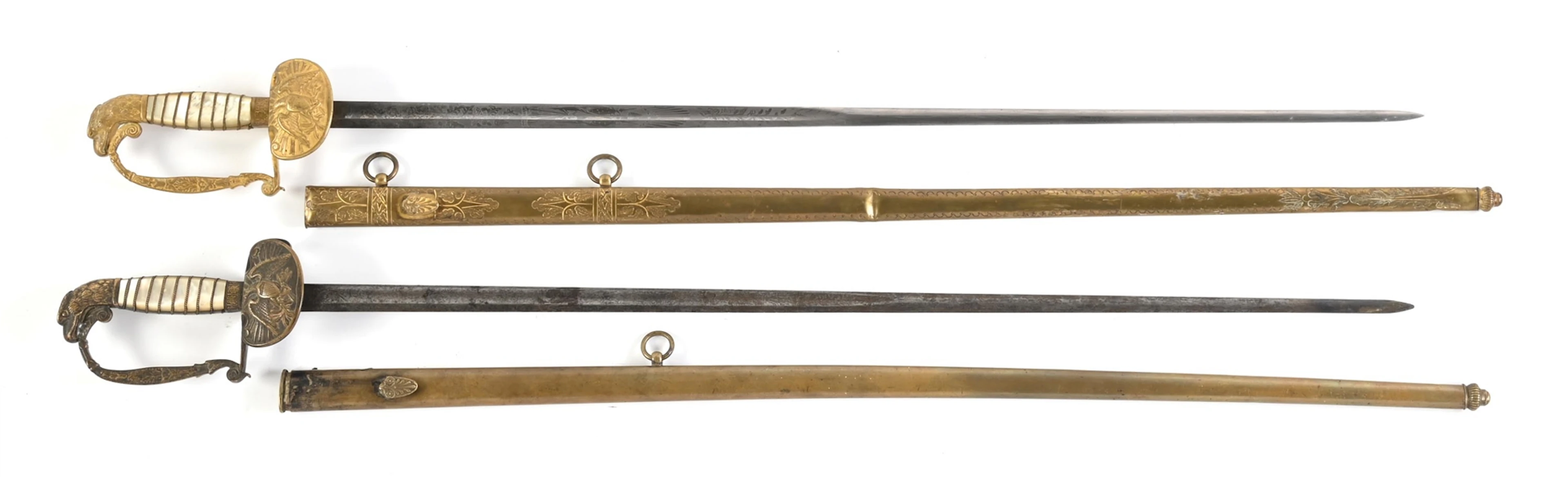 LOT OF 2: US FEDERAL PERIOD OFFICER SWORDS.