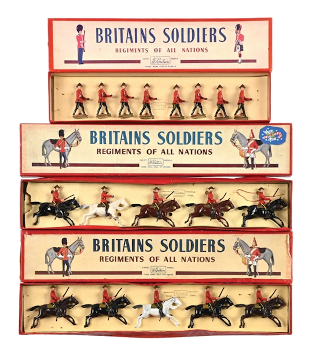 LOT OF 3: W. BRITAIN ROYAL CANADIAN MOUNTED POLICE SETS NO. 1349 &