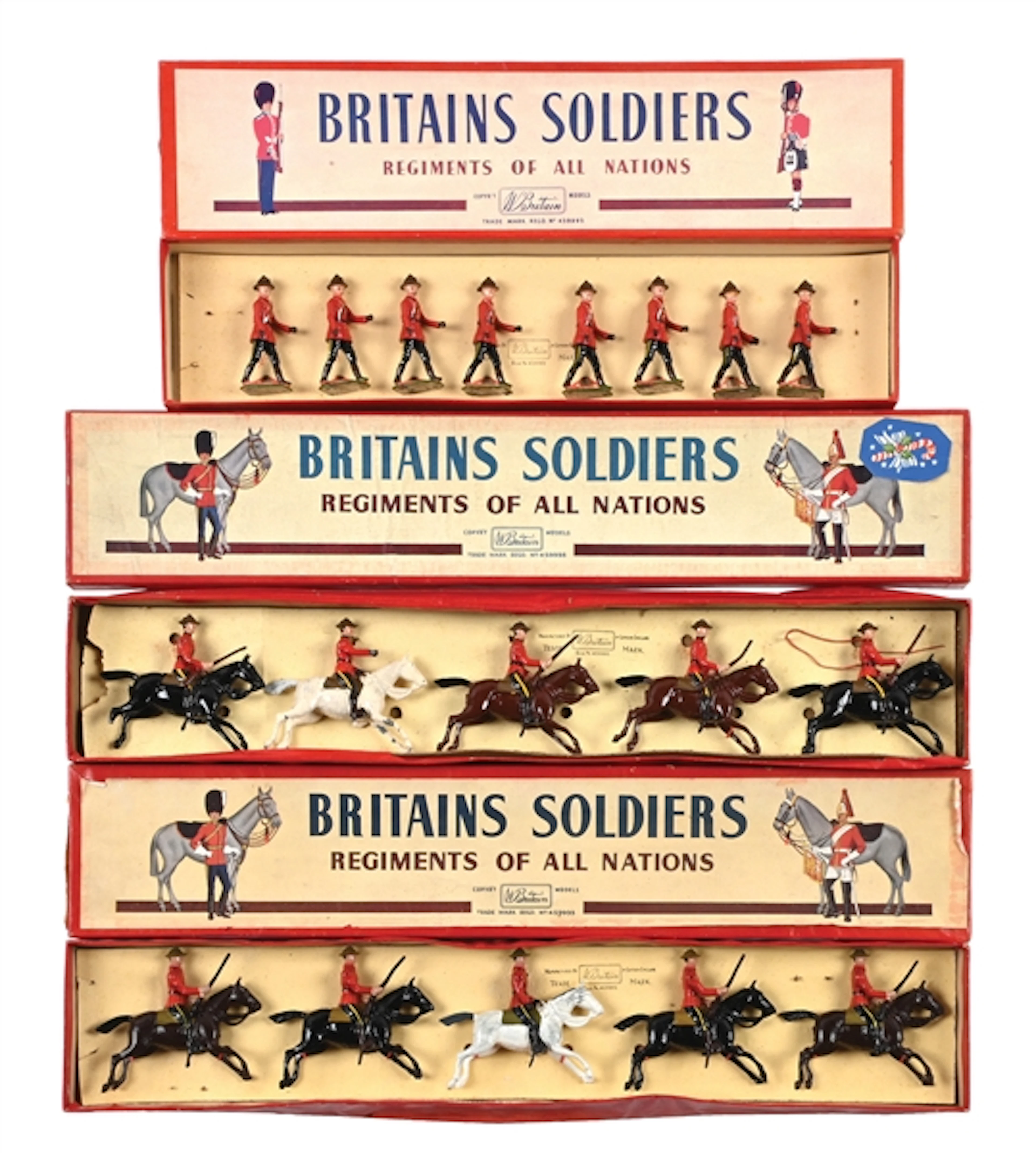 LOT OF 3: W. BRITAIN ROYAL CANADIAN MOUNTED POLICE SETS NO. 1349 &