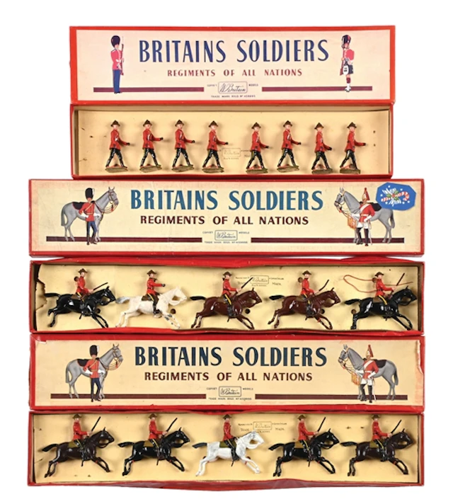 LOT OF 3: W. BRITAIN ROYAL CANADIAN MOUNTED POLICE SETS NO. 1349 &