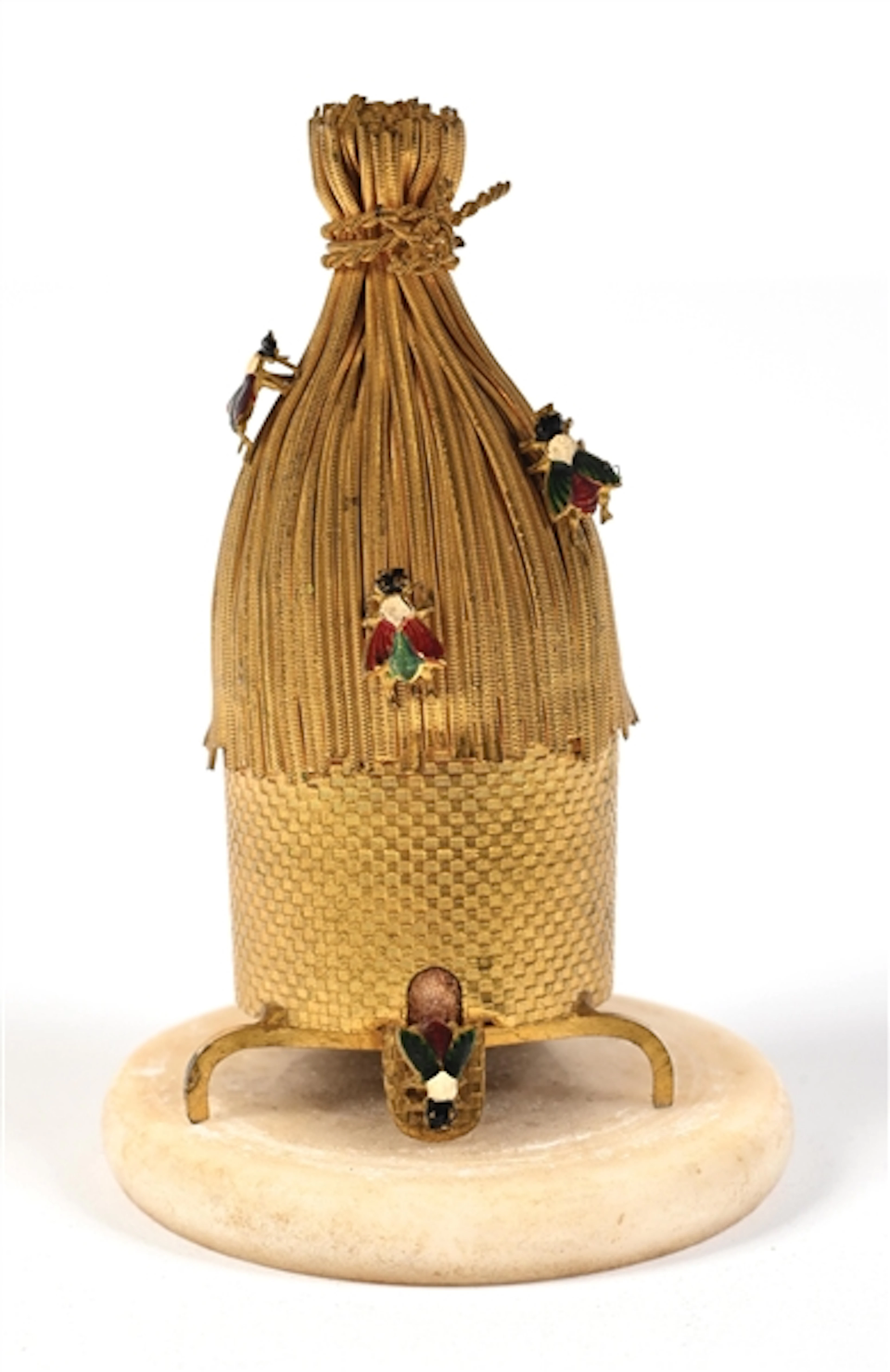 NAPOLEON III GILT BEEHIVE PERFUME CASE