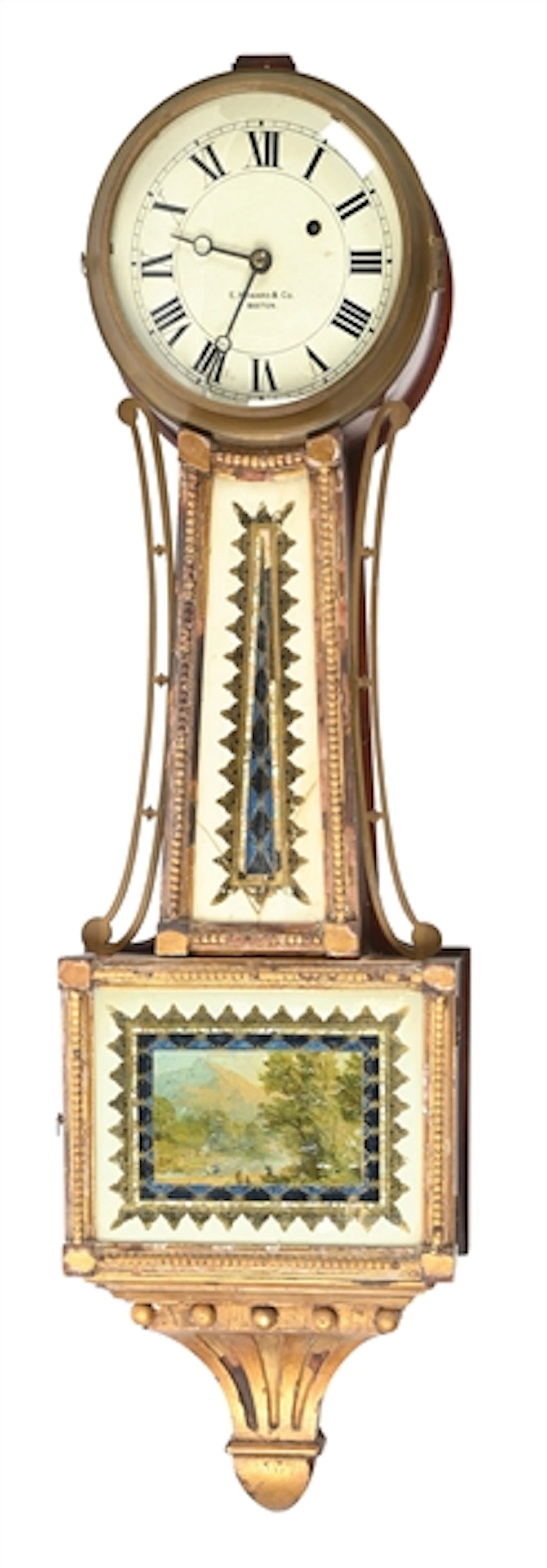 RARE E. HOWARD CLOCK CO.CROSSBANDED BANJO CLOCK #95
