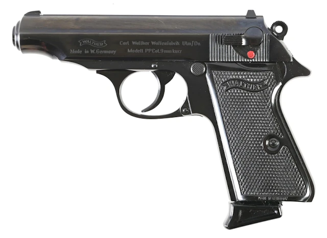 (C) INTERARMS GERMAN WALTHER PP SEMI-AUTOMATIC .380 PISTOL WITH CASE. .