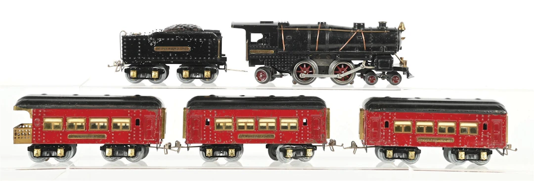 IVES PREWAR O. GAUGE STEAM PASSENGER SET