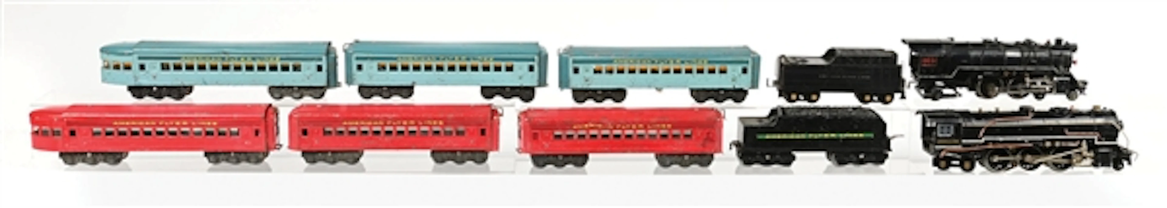 LOT OF 2: PRE-WAR AMERICAN FLYER O-GA. STEAM LOCOMOTIVE STREAMLINE
